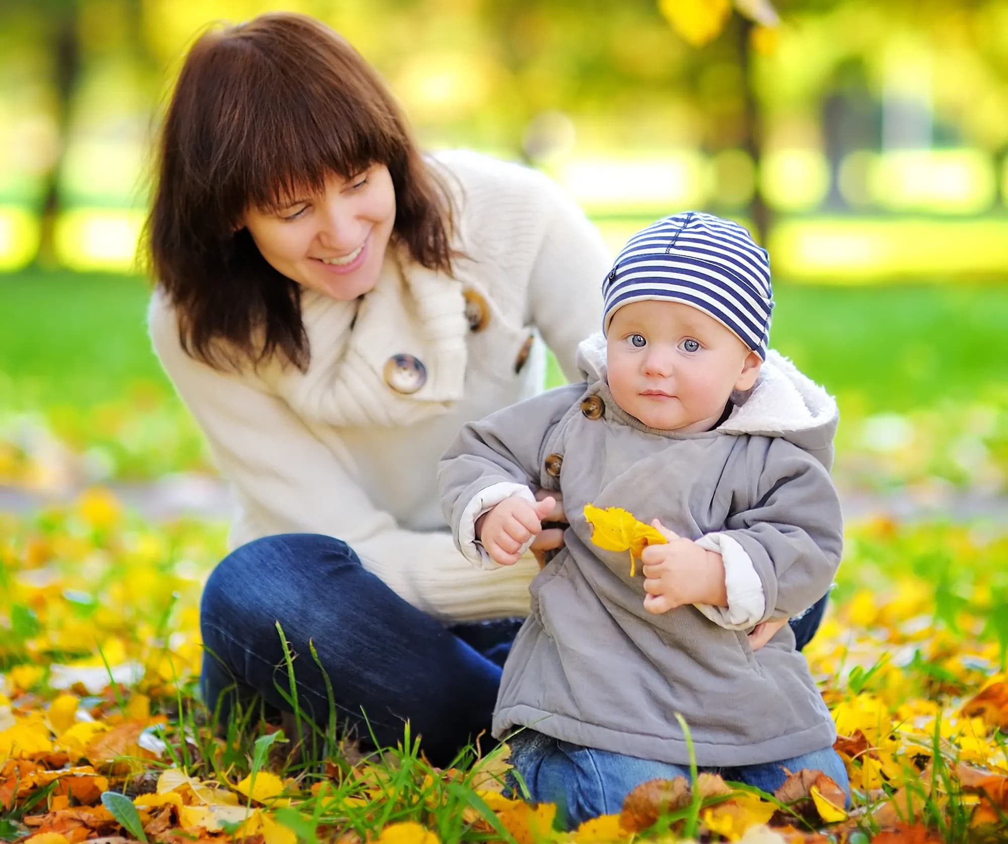 Mother and child smiling